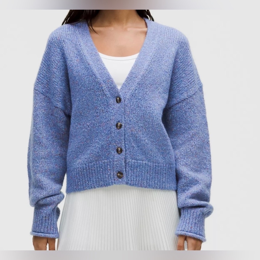 lululemon athletica Lavender Blue V-Neck Button Cardigan